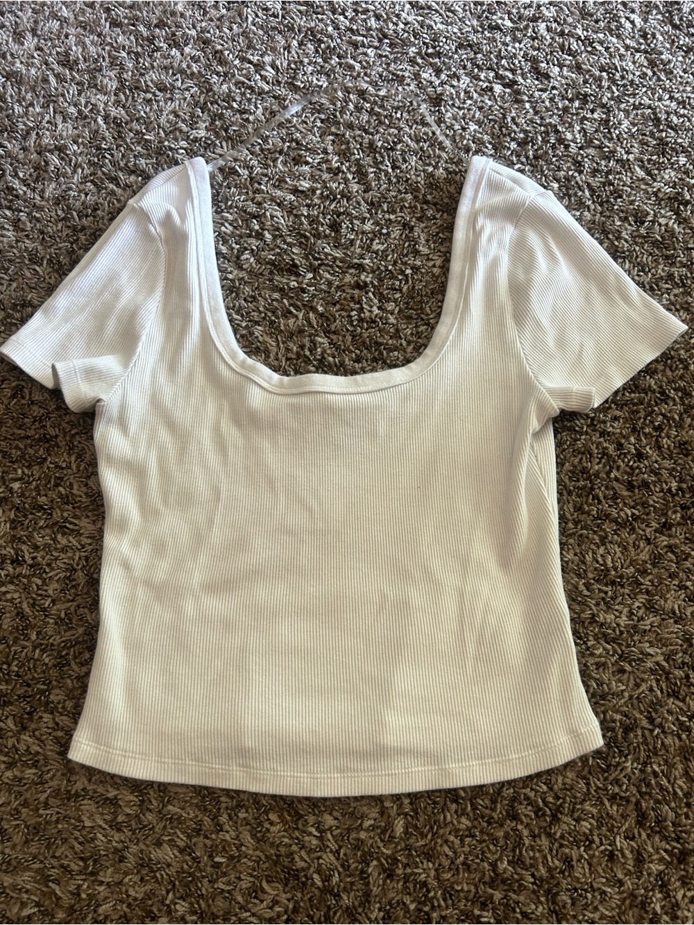 Universal Thread White Ribbed Scoop Crop Top
